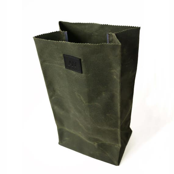 olive green lunch bag