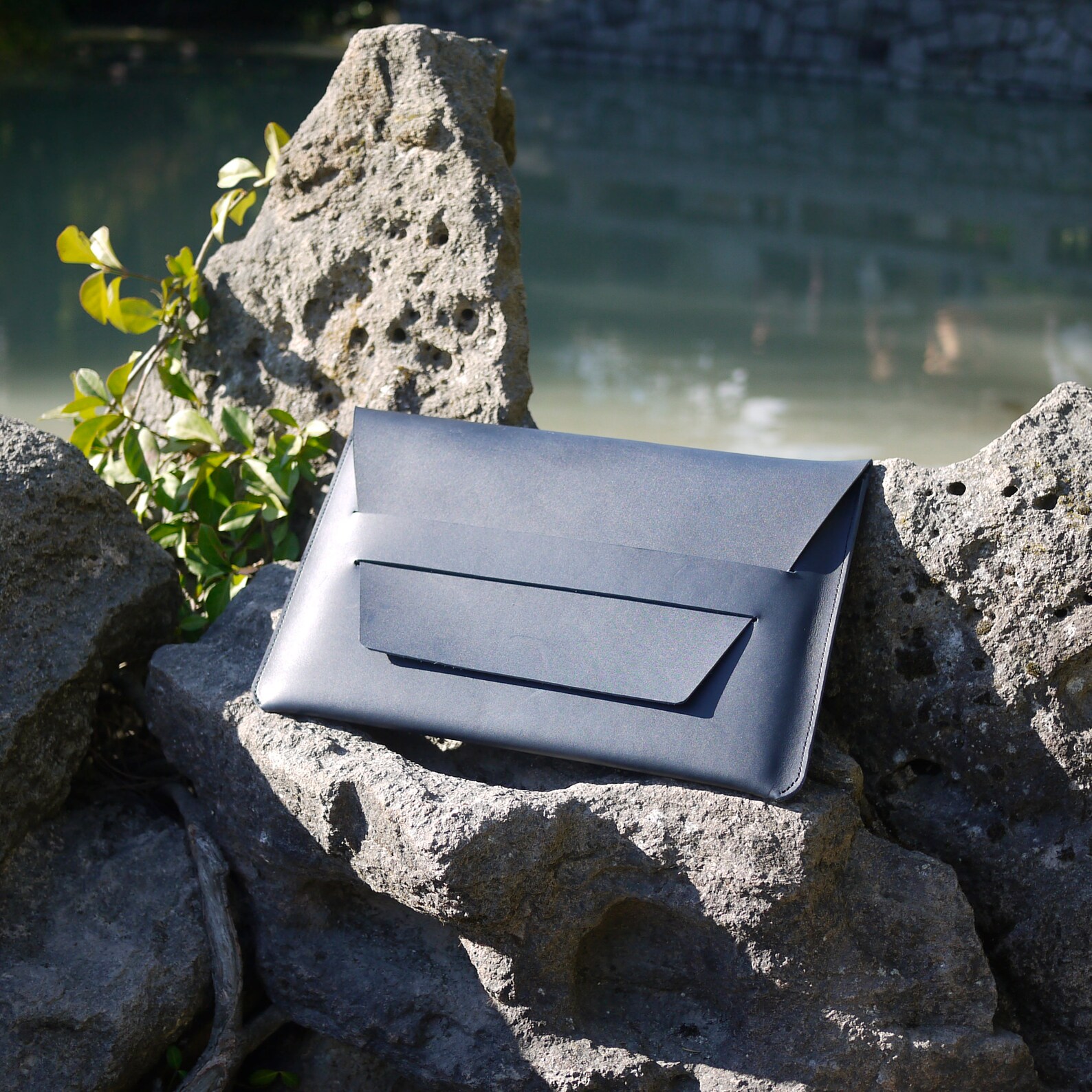 Leather LAPTOP CASE BLACK Minimalist Laptop Case Laptop Etsy