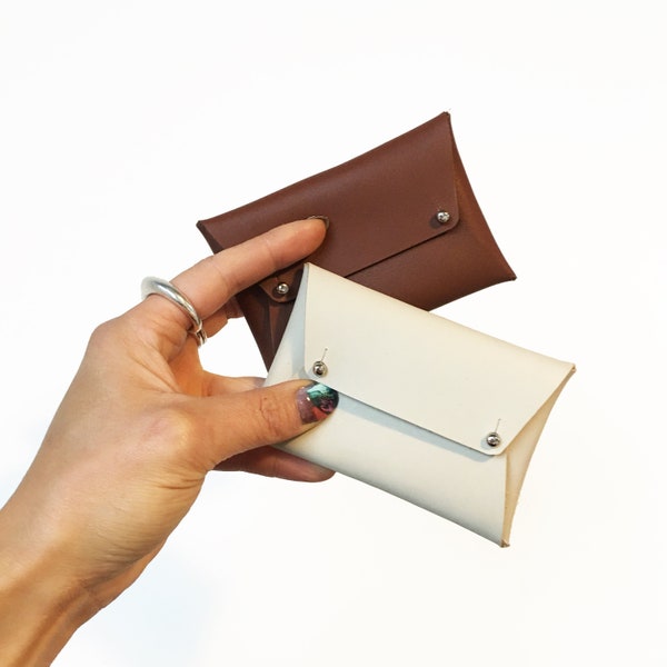 LEATHER ENVELOPE WALLET / Monedero minimalista / Soporte para tarjetas de visita / Monedero para tarjetas