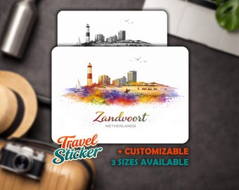 Zandvoort Customizable Stickers - Netherlands Vinyl Stickers, Suitcase City Stickers, Travel Souvenir Car Stickers Laptop Stickers