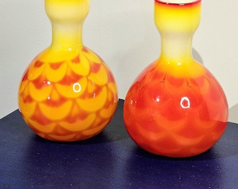 Elme Glasbruk Mid-Century Modern Swedish Art Glass Vases Designed By Carl-Olof Borgarp 1960s