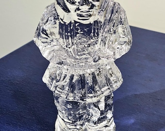 Vintage Mid Century Swedish Glass Viking Sculpture By Pukeberg 1960s/70s