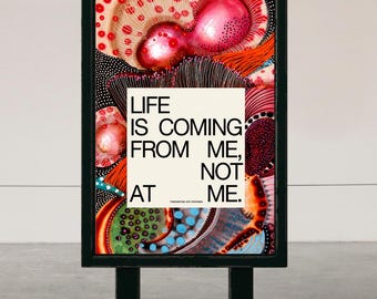 Abstrakter Affirmationsdruck | Farbenfrohes, organisches Wandbild mit Zitat (Digitaler Download)