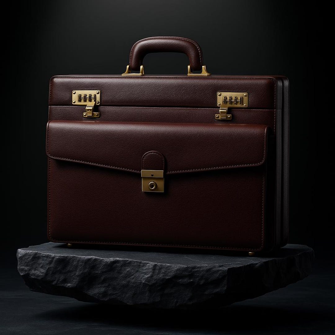 Brown Leather Expandable Briefcase | Lockable Office File Bag | Men’s ...