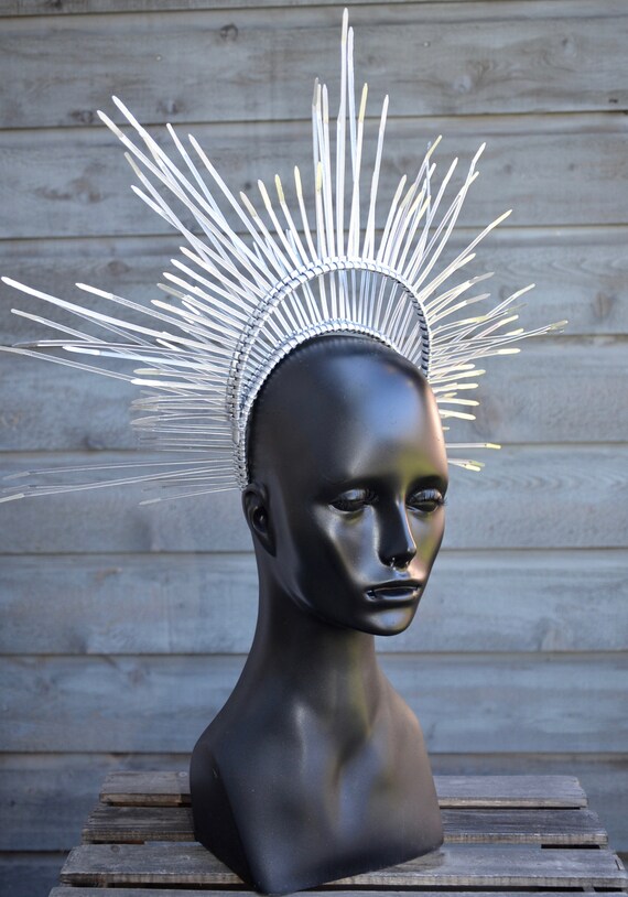 Silver Starburst Headband, Celestial Crown, Zip Tie Halo - Etsy display picture 1