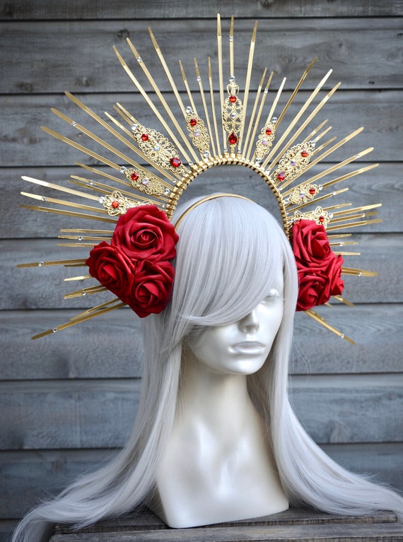 Sunburst Day Of The Dead Headband with Roses Sunburst Day Of The Dead Headband with Roses