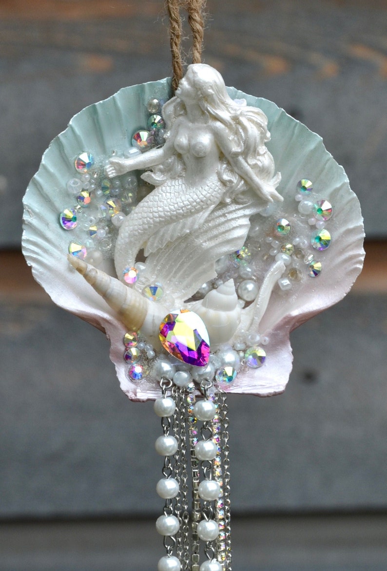 Seashell Mermaid Ornament Christmas Tree Ornament Coastal | Etsy