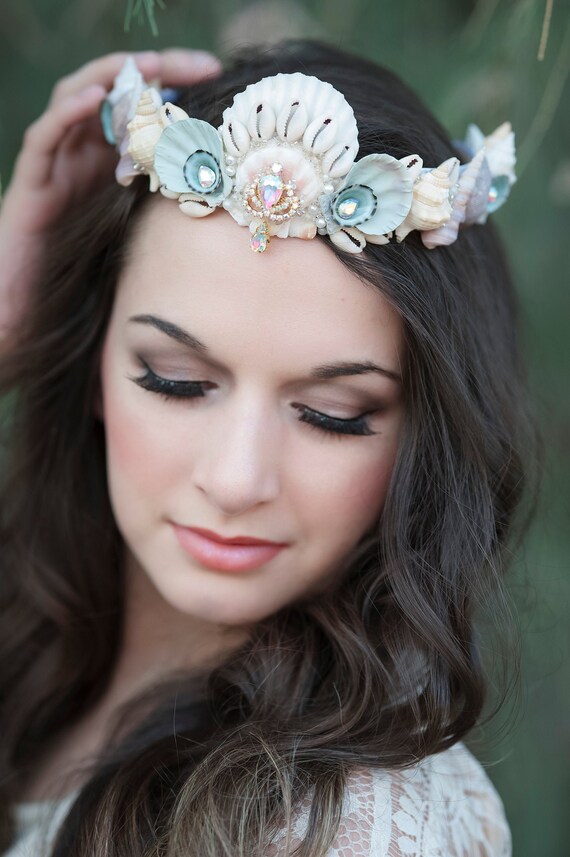 Seashell Mermaid Crown: Bridal Wedding Tiara, Shell Headband  display picture 1