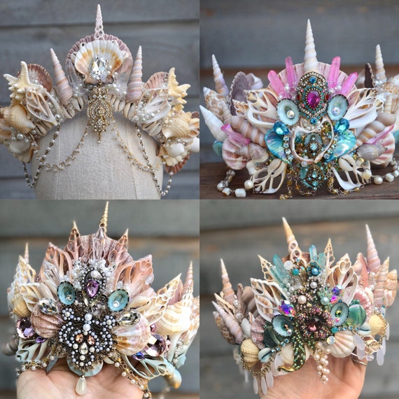 Custom Mermaid Crown: Seashell Sea Queen Tiara, Burlesque  display picture 3