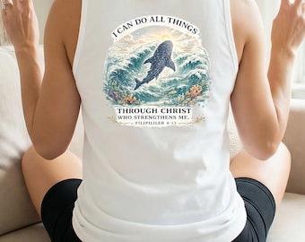 Christian Whale tanktop Filippenzen 4:13 Ocean Wave Faith schrift grafisch zomer strandkleding