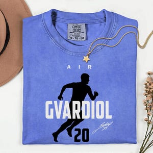 Comfort Colors® Air Gvardiol 20 Soccer Player Tribute Graphic Tee, Croatia Football Star Signature Design, 2026 World Cup Fan Unisex T-Shirt image 6