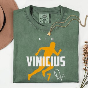 Comfort Colors® Air Vinicius #7 Soccer Player Tribute Graphic Tee, Brazil Football Star Signature Design, 2026 World Cup Fan Unisex T-Shirt image 10