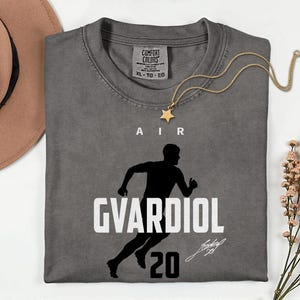 Comfort Colors® Air Gvardiol 20 Soccer Player Tribute Graphic Tee, Croatia Football Star Signature Design, 2026 World Cup Fan Unisex T-Shirt image 12