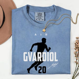 Comfort Colors® Air Gvardiol 20 Soccer Player Tribute Graphic Tee, Croatia Football Star Signature Design, 2026 World Cup Fan Unisex T-Shirt image 2