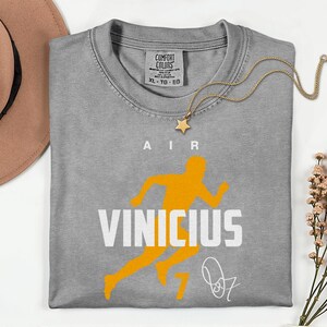 Comfort Colors® Air Vinicius #7 Soccer Player Tribute Graphic Tee, Brazil Football Star Signature Design, 2026 World Cup Fan Unisex T-Shirt image 8