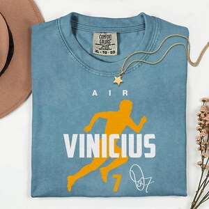 Comfort Colors® Air Vinicius #7 Soccer Player Tribute Graphic Tee, Brazil Football Star Signature Design, 2026 World Cup Fan Unisex T-Shirt image 9