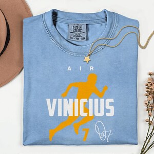 Comfort Colors® Air Vinicius #7 Soccer Player Tribute Graphic Tee, Brazil Football Star Signature Design, 2026 World Cup Fan Unisex T-Shirt image 14