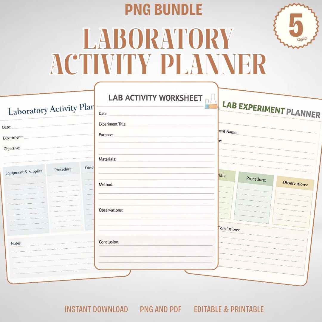 Laboratory Work Plan Daily Routine Laboratory Activity Planner Printable | Science Lab Experiment Log Book ...