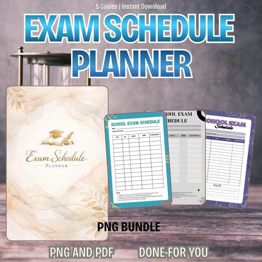 Exam Schedule Planner Printable | Test Preparation Study Planner ...