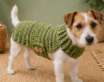 Beginner Crochet Dog Sweater Pattern | Ribbed Cape Coat PDF (Digital Download)