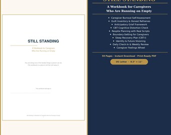 Caregiver Burnout Workbook | Self Care, Grief Recovery (Printable PDF)