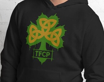 Unisex hoodie The Fictional Celtic Punks™ — TFCP Knotwork Celtic Shamrock Pullover Hoodie | Official Band Merch