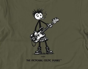 Shane Bass Player Shirt | Funny Punk Band Tee | Stick Figure Art | Music Lover Gift | Celtic Punk Graphic Tee