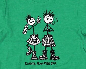 Sláinte Now Piss Off Shirt | Funny St Patricks Day Tee | Celtic Punk Shirt | Irish Humor | Finn and Shane Graphic Tee