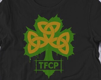 Unisex t-shirt.  The Fictional Celtic Punks™ — TFCP Knotwork Shamrock T-Shirt | Official Band Merch