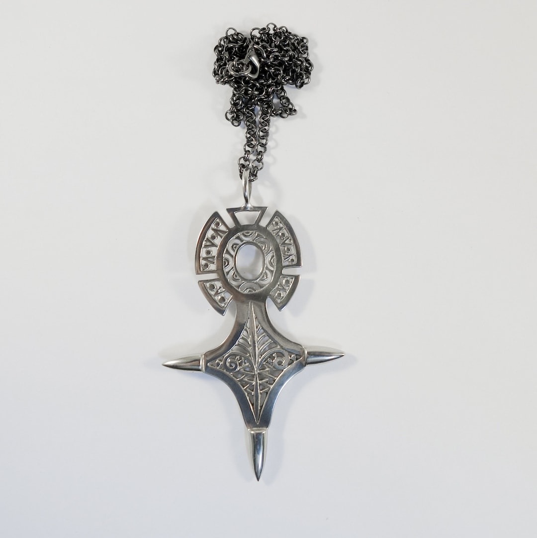 Tuareg Cross Necklace ~ White Brass, Berber Jewelry, Coming of Age