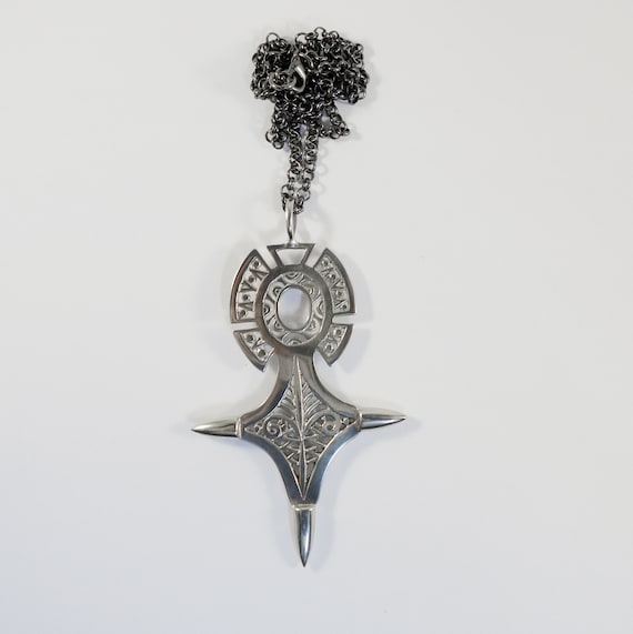 Tuareg Cross Necklace ~ White Brass, Berber Jewelry, Coming of Age