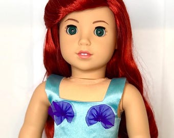 Ariel Inspired Corset Top for 18" Dolls