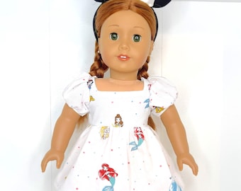 Perfecte gezwollen prinsesjurk voor poppen van 18 inch