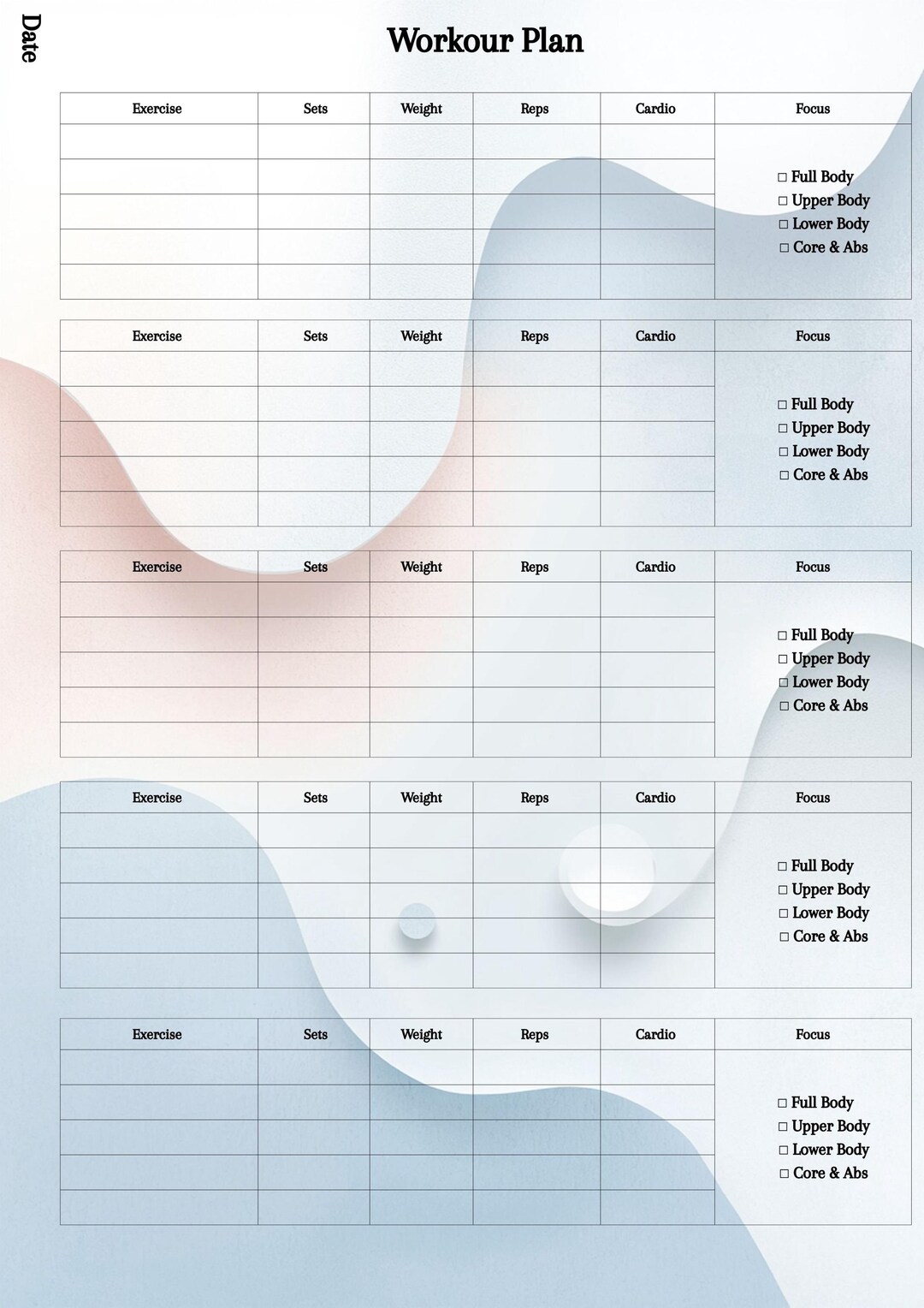 Workout Planner Printable | Weekly Workout Tracker | Gym Log PDF ...