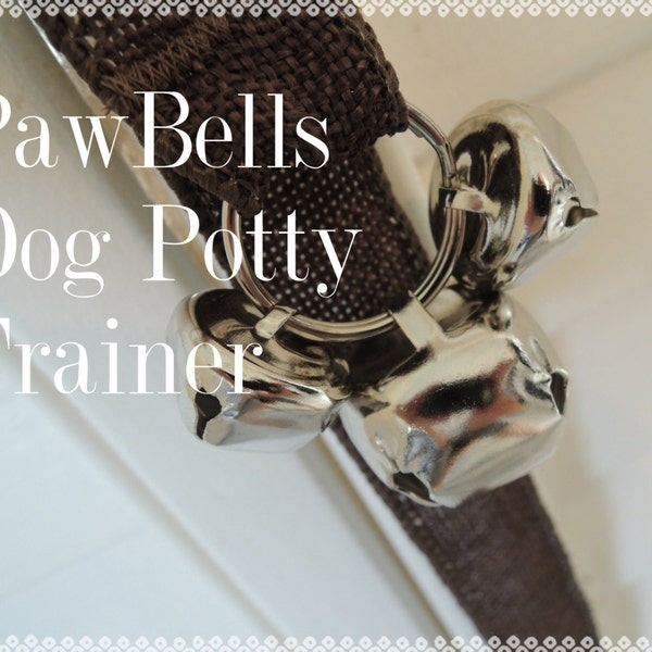 Brown Jute Paw Bells, Dog Potty Trainer, Simple Instructions Included, Hook Add On Available