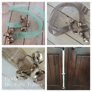 Natural Jute Paw Bells, Dog Housebreaking Potty Trainer, Instructions Included, Hook Add On Available