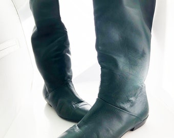 emerald green thigh high boots