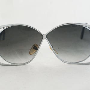 Sunglasses- Large Silver Frame oversize 70&#39;s 80s retro glasses by Taiwan ROC