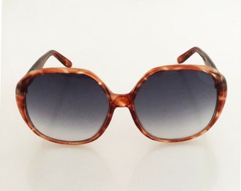 Vintage Sunglasses - 80s oversize glass lens tortoise shell frame korea