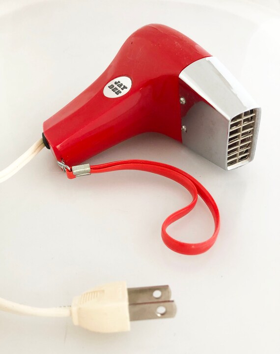 Hair Dryer Vintage Red Small Compact Travel Hairdryer Jay Dee Etsy