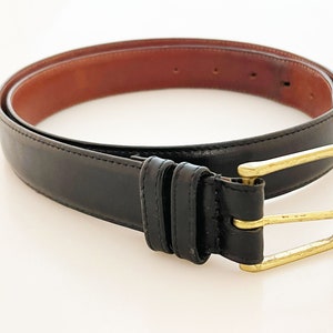 COACH Leather Belt- Black Leather Square Solid Brass Square  display picture 3