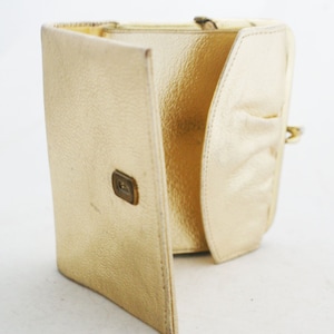 Organizzatore di carta di credito di portafoglio - metallico oro pelle bovina con contanti inserire e portamonete