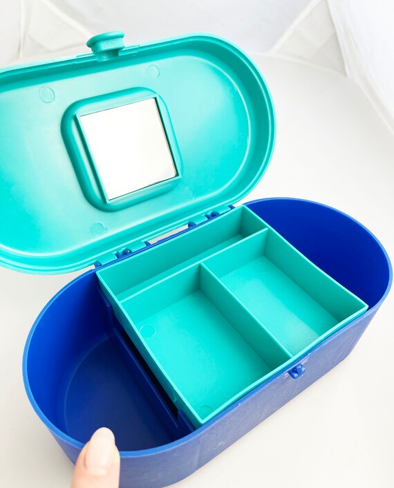 Caboodles Travel Makeup Case Mini Blue Teal plastic … Gem