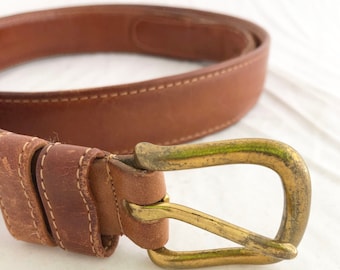 Belt - COACH British Tan Leather size 38" solid brass hardware