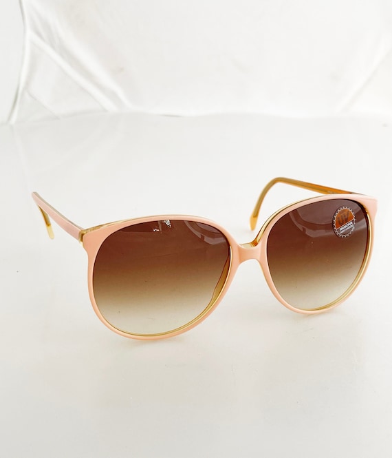 Pink Sunglasses - Oversize vintage 80s round frame