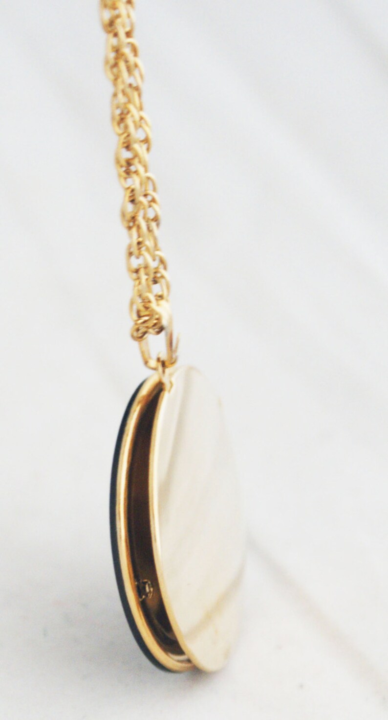 Necklace Locket Cancer crab July horoscope gold metal round