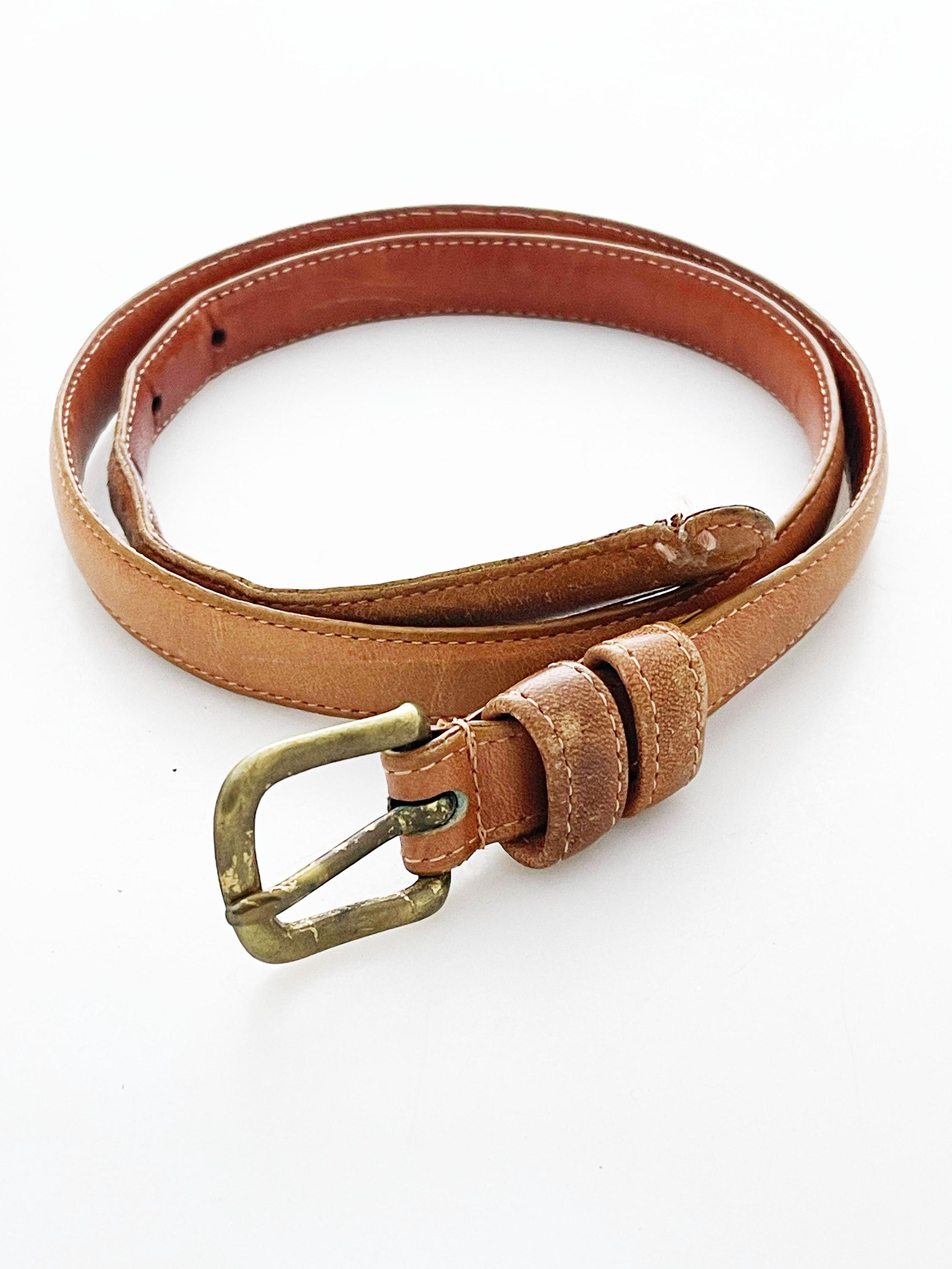 Coach Leather Belt - Slim Thin Vintage Tan Medium Womens  display picture 2