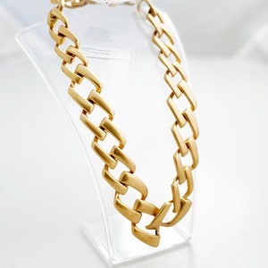 Gold Chainlink Necklace- Vintage late 80&#39;s 90&#39;s statement career pretty woman
