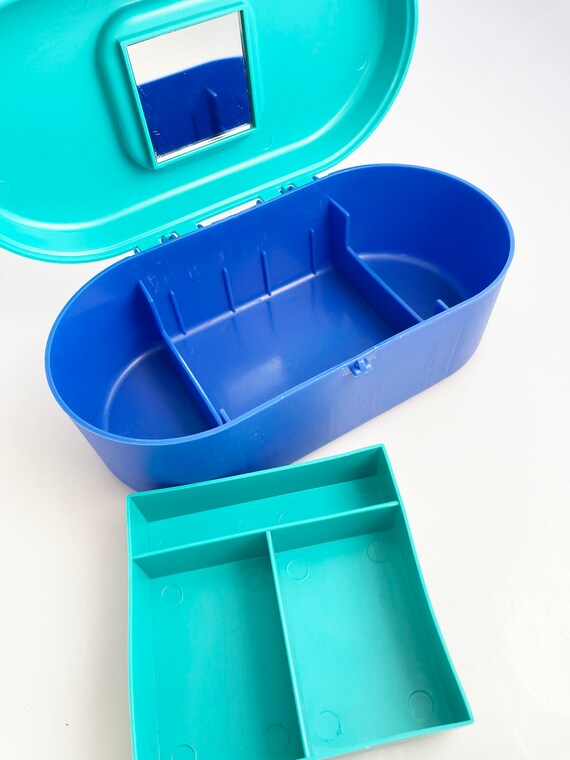 Caboodles Travel Makeup Case Mini Blue Teal plastic … Gem