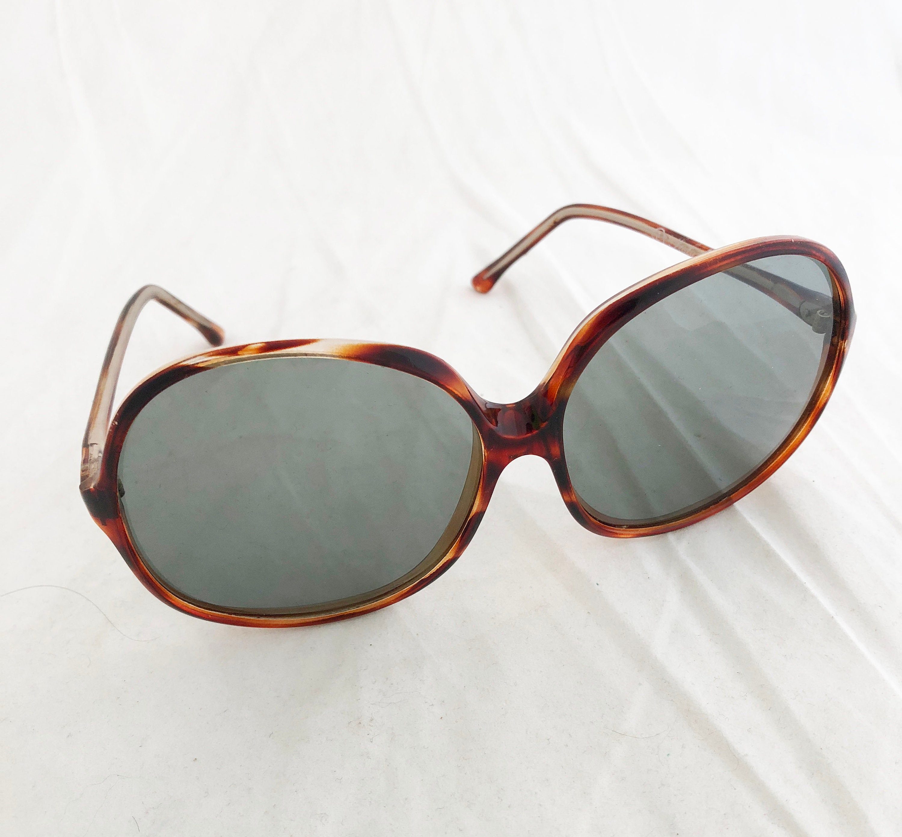 Vintage Oversized Square Sunglasses Italy Tortoiseshell Brown Glass Vtg 50s 60s 70s Oversized Big Tortoise Grandma Hollywood  main image 3